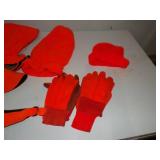 Hunting Gloves and 4 Hats - Orange