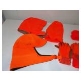 Hunting Gloves and 4 Hats - Orange
