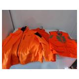 Orange Hunting Gear- 2x zip up sweatsuit, unknow zip up sweatsuit