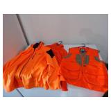 Orange Hunting Gear- 2x zip up sweatsuit, unknow zip up sweatsuit
