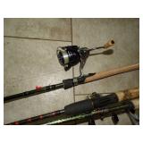 Fishing Poles - 2 Open Face, 2 Closed Faced