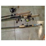 Fishing Poles - 2 Open Face, 2 Closed Faced