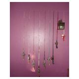 Vintage Fishing Poles on Wall
