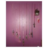 Vintage Fishing Poles on Wall
