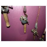 Vintage Fishing Poles on Wall