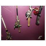 Vintage Fishing Poles on Wall