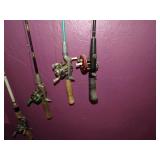 Vintage Fishing Poles on Wall