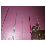 Vintage Fishing Poles on Wall