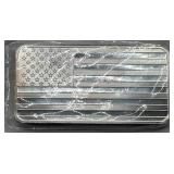 10oz .999 Silver American Flag Bar