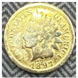24kt Gold Plated Indian Head Penny