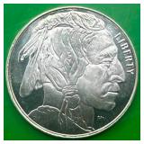 1oz .999 Silver Bison / Sioux Round
