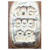 10 Gram .999 Silver Bar