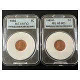 1982 Lincoln Cents MS68 Red