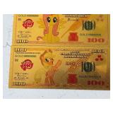 24K Gold My Little Pony $100 Dollar Banknotes