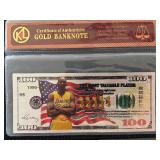 .999 Fine Silver Kobe Bryant $100 Dollar Note