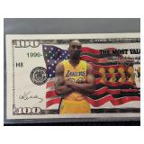 .999 Fine Silver Kobe Bryant $100 Dollar Note