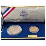 1987 $5 Dollar Gold and $1 Dollar Silver Constitution Set