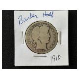 1910 Barber Half Dollar Only 418,000 Minted