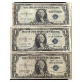 1935 E,F,G Blue Seal $1 Dollar Silver Certificates