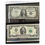 Blue and Green Seal Currency