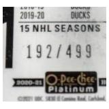 (4) Numbered Hockey Cards