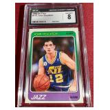 1988-89 Fleer John Stockton Card - CGC 8
