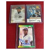 (3) Autographed Baseball Cards