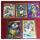 (5) Numbered Football Cards