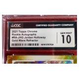 2021 Topps Chrome Jordan Holloway Autograph Refractor Rookie Card #/50 - CGC 10