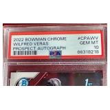 2022 Bowman Chrome Wilfred Veras 1st Bowman Autograph Card - PSA 10