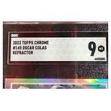 2023 Topps Chrome Oscar Colas Rookie Refractor Card - SGC 9