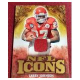 2009 Icons Larry Johnson Game-Used Jersey Card - #d/199