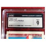 1990 Leaf Larry Walker Rookie Card - CGC 9