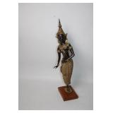 Bronze Thai Dancer Statue with Intricate Detailing