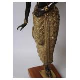 Bronze Thai Dancer Statue with Intricate Detailing