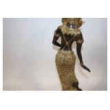 Bronze Thai Dancer Statue with Intricate Detailing