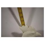 Decorative Ceramic Rooster Statue with Ribbon