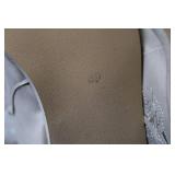 Pair of Beige Western Cowboy Boots with Rhinestone Design