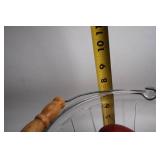 Glass Basket with Wooden Handle and 6 Decorative Apples
