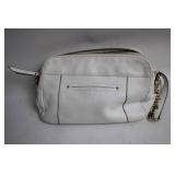 White Leather Shoulder Bag with Chain Straps