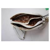 White Leather Shoulder Bag with Chain Straps