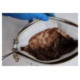 White Leather Shoulder Bag with Chain Straps