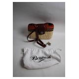 Brighton Woven Handbag with Leather Straps and Decorative Charms