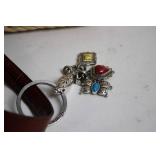 Brighton Woven Handbag with Leather Straps and Decorative Charms