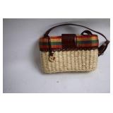 Brighton Woven Handbag with Leather Straps and Decorative Charms
