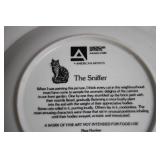 The Sniffer Limited Edition Cat Art Plate by Zoe Stokes