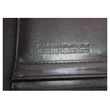 Compact Black Leather Briefcase with Shoulder Strap