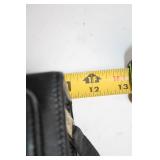 Compact Black Leather Briefcase with Shoulder Strap