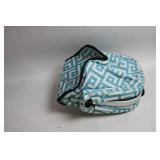 Collapsible Blue Patterned Fabric Market Basket