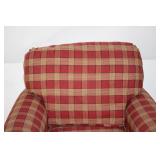 Plaid Pattern Upholstered Armchair